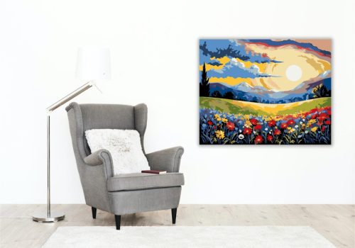 Hegyi Virágok Tüze - számfestő készlet - Számfestő.hu - 80×100cm - keretre feszítve