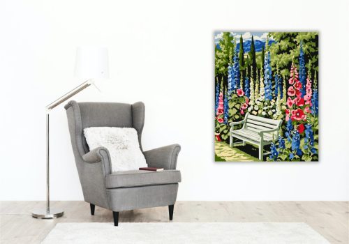 Virágos Kert Nyugalma - számfestő készlet - Számfestő.hu - 50×60cm - keret nélkül