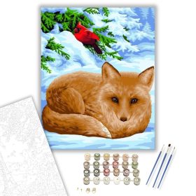 Róka a hóban - számfestő készlet - Számfestő.hu - 40×50cm - keret nélkül