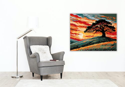 Naplemente Fája - számfestő készlet - Számfestő.hu - 40×50cm - keret nélkül