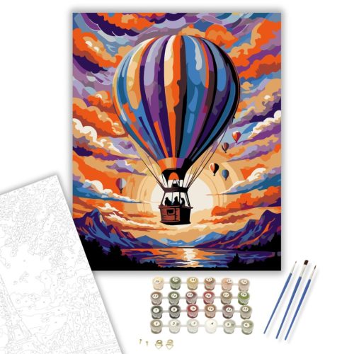 Légi Utazás Színei - számfestő készlet - Számfestő.hu - 40×50cm - keretre feszítve