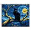 Éjféli Macska Meséje - számfestő készlet - Számfestő.hu - 40×50cm - Keret nélkül