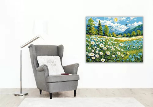 Alpesi Virágmezők Harmóniája - számfestő készlet - Számfestő.hu - 80×100cm - Keret nélkül