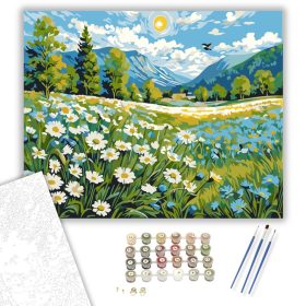 Alpesi Virágmezők Harmóniája - számfestő készlet - Számfestő.hu - 40×50cm - keret nélkül