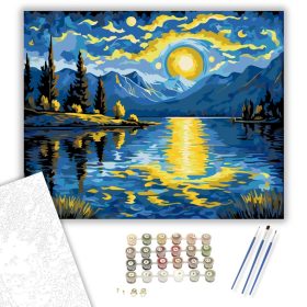 Hegyi Tó Fényjátéka - számfestő készlet - Számfestő.hu - 40×50cm - keret nélkül