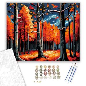 Őszi Erdő Ragyogása - számfestő készlet - Számfestő.hu - 40×50cm - keret nélkül