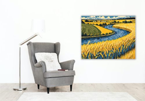 Aranyló Mezők Látomása - számfestő készlet - Számfestő.hu - 40×50cm - keretre feszítve