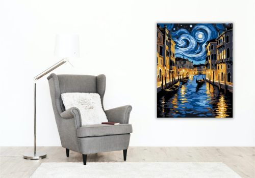 Csillagfényes Velencei Álmok - számfestő készlet - Számfestő.hu - 40×50cm - keret nélkül