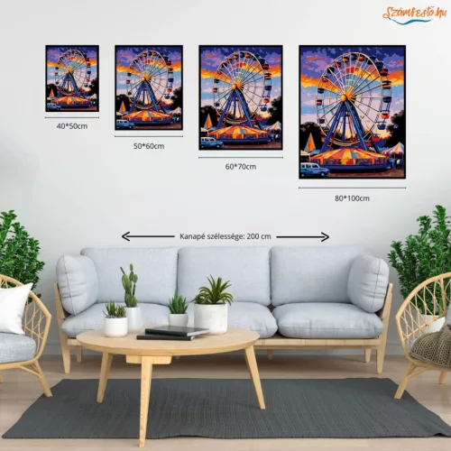 Forgókerék Színkavalkádja - számfestő készlet - Számfestő.hu - 50×60cm - Keret nélkül