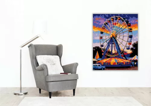 Forgókerék Színkavalkádja - számfestő készlet - Számfestő.hu - 60×70cm - Keret nélkül
