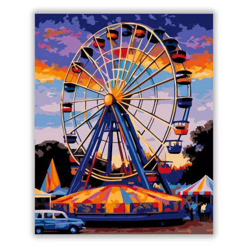 Forgókerék Színkavalkádja - számfestő készlet - Számfestő.hu - 80×100cm - Keret nélkül