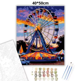 Forgókerék Színkavalkádja - számfestő készlet - Számfestő.hu - 40×50cm - Keret nélkül