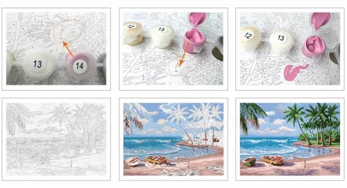 Hegyek Tüzes Látomása - számfestő készlet - Számfestő.hu - 80×100cm - Keret nélkül