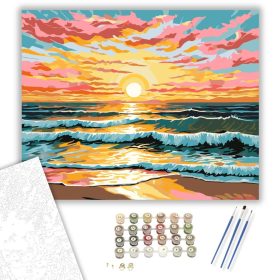 Naplemente Tengerparti Harmóniája - számfestő készlet - Számfestő.hu - 40×50cm - keret nélkül