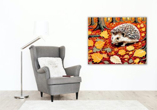 Őszi Erdő Lakója - számfestő készlet - Számfestő.hu - 60×70cm - keret nélkül