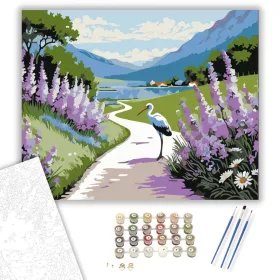 Hegyi Tó Nyugalma - számfestő készlet - Számfestő.hu - 40×50cm - keret nélkül