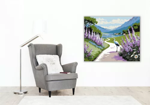 Hegyi Tó Nyugalma - számfestő készlet - Számfestő.hu - 40×50cm - keret nélkül