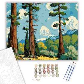 Fenyvesek Szimfóniája - számfestő készlet - Számfestő.hu - 40×50cm - keret nélkül