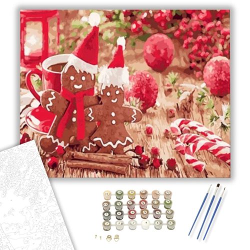 Téli finomságok - számfestő készlet - Számfestő.hu - 50×60cm - keret nélkül