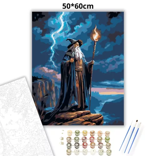 Vihar és mágia - számfestő készlet - Számfestő.hu - 50×60cm - Keret nélkül