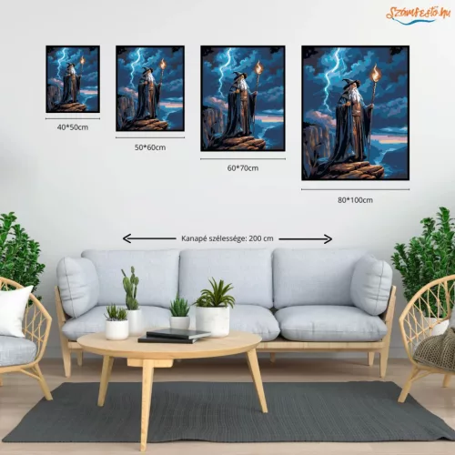 Vihar és mágia - számfestő készlet - Számfestő.hu - 80×100cm - Keret nélkül