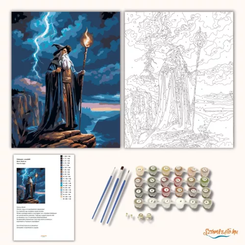 Vihar és mágia - számfestő készlet - Számfestő.hu - 40×50cm - Keretre feszítve