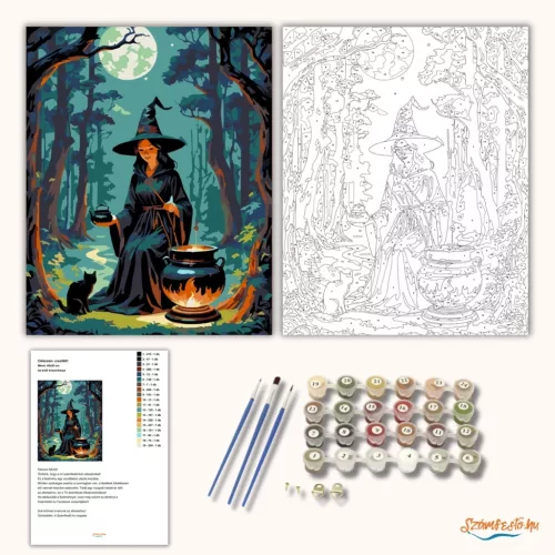 Az erdő boszorkánya - számfestő készlet - Számfestő.hu - 80×100cm - Keret nélkül