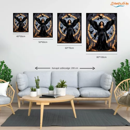 A varjak úrnője - számfestő készlet - Számfestő.hu - 60×70cm - Keret nélkül
