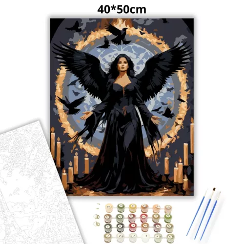 A varjak úrnője - számfestő készlet - Számfestő.hu - 40×50cm - Keret nélkül