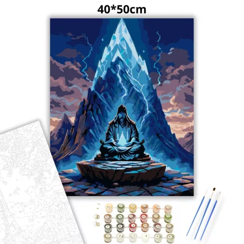 Ősi mágus - számfestő készlet - Számfestő.hu - 40×50cm - Keretre feszítve