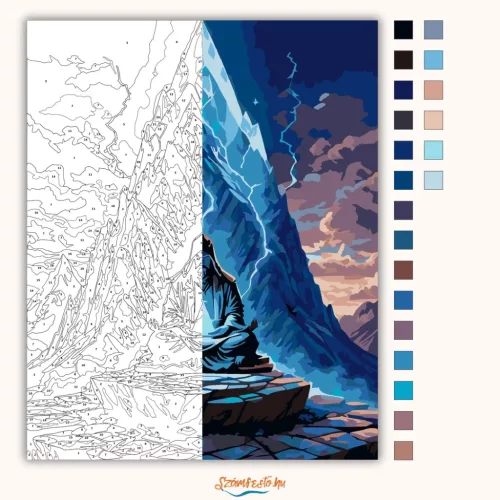 Ősi mágus - számfestő készlet - Számfestő.hu - 40×50cm - Keret nélkül