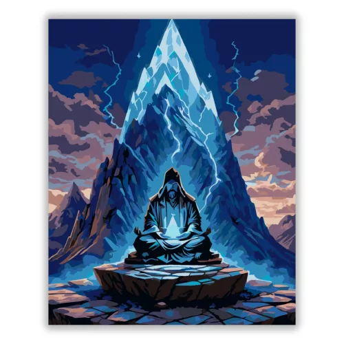 Ősi mágus - számfestő készlet - Számfestő.hu - 40×50cm - Keretre feszítve