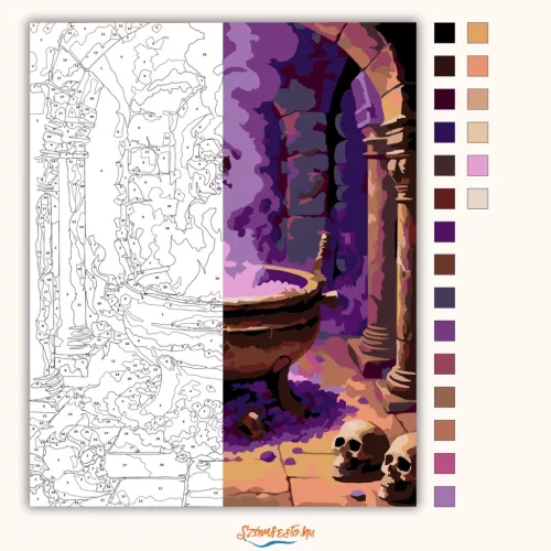 Boszorkányüst - számfestő készlet - Számfestő.hu - 40×50cm - Keret nélkül