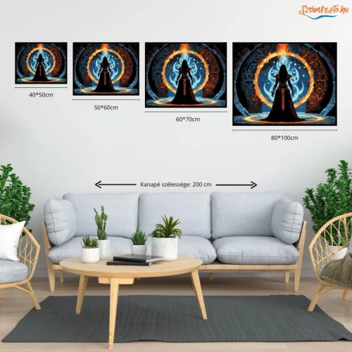 Sejtelmes varázslónő - számfestő készlet - Számfestő.hu - 50×60cm - Keretre feszítve