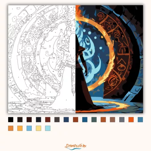 Sejtelmes varázslónő - számfestő készlet - Számfestő.hu - 80×100cm - Keretre feszítve