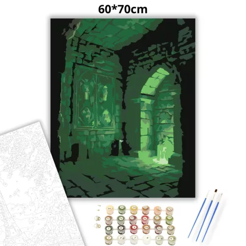 Sejtelmes varázskamra - számfestő készlet - Számfestő.hu - 60×70cm - Keret nélkül