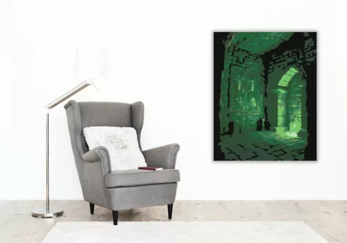 Sejtelmes varázskamra - számfestő készlet - Számfestő.hu - 80×100cm - Keretre feszítve