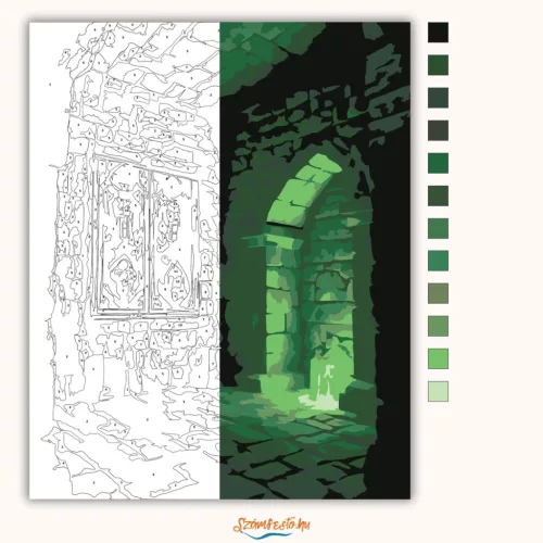 Sejtelmes varázskamra - számfestő készlet - Számfestő.hu - 40×50cm - Keret nélkül