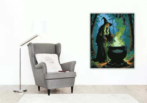 Boszorkány üstje - számfestő készlet - Számfestő.hu - 60×70cm - Keretre feszítve