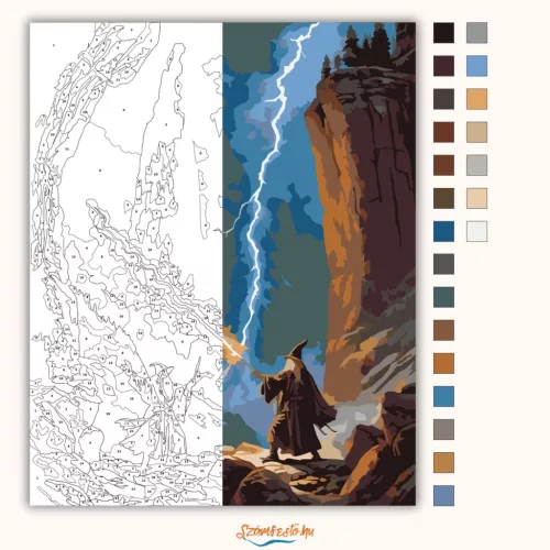 Feszült varázslópárbaj - számfestő készlet - Számfestő.hu - 80×100cm - Keret nélkül