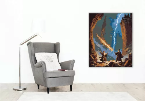 Feszült varázslópárbaj - számfestő készlet - Számfestő.hu - 80×100cm - Keretre feszítve