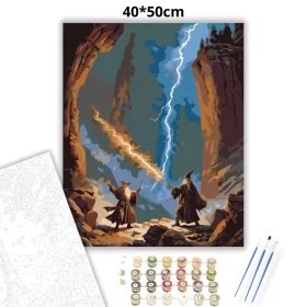 Feszült varázslópárbaj - számfestő készlet - Számfestő.hu - 40×50cm - Keret nélkül