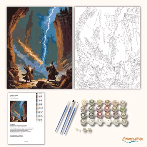 Feszült varázslópárbaj - számfestő készlet - Számfestő.hu - 40×50cm - Keret nélkül