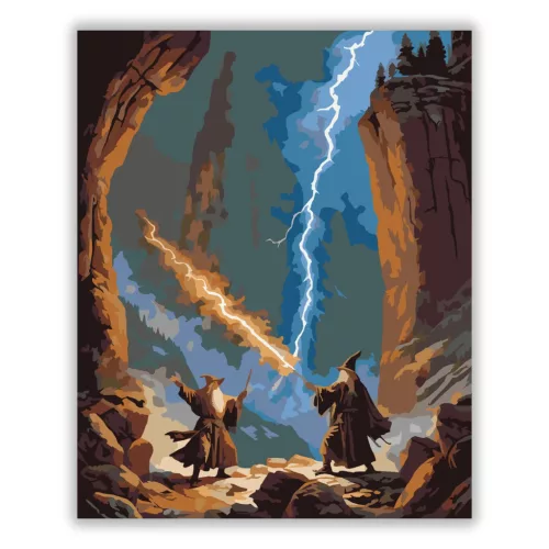Feszült varázslópárbaj - számfestő készlet - Számfestő.hu - 40×50cm - Keret nélkül