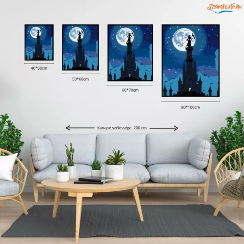Telihold boszorkánya - számfestő készlet - Számfestő.hu - 50×60cm - Keretre feszítve
