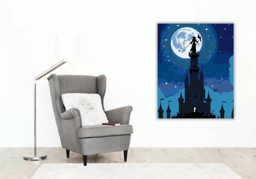 Telihold boszorkánya - számfestő készlet - Számfestő.hu - 50×60cm - Keretre feszítve