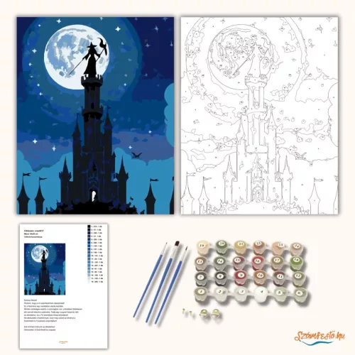 Telihold boszorkánya - számfestő készlet - Számfestő.hu - 40×50cm - Keret nélkül