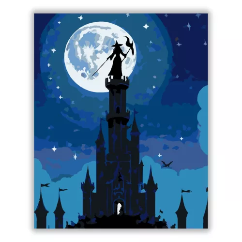 Telihold boszorkánya - számfestő készlet - Számfestő.hu - 40×50cm - Keret nélkül