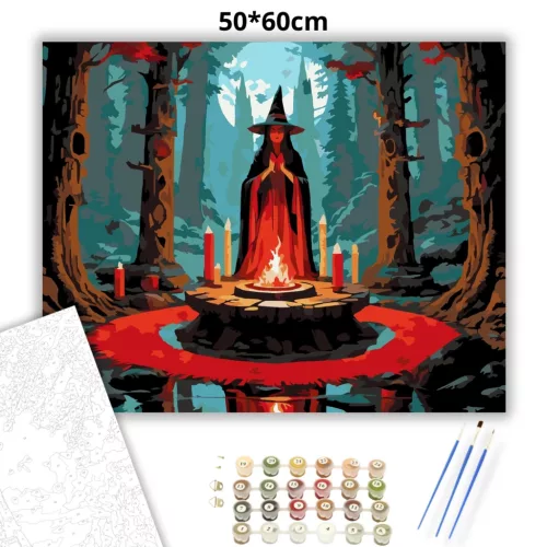 Gyertyafényes idézés - számfestő készlet - Számfestő.hu - 50×60cm - Keret nélkül