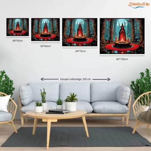 Gyertyafényes idézés - számfestő készlet - Számfestő.hu - 60×70cm - Keretre feszítve